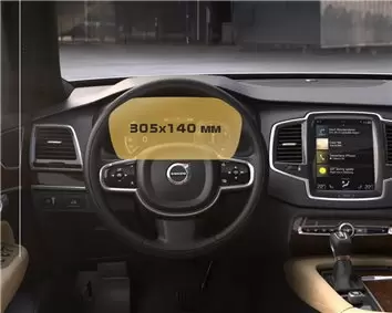 Volvo XC90 2014 - Present Digital Speedometer 12.3" Vetro Protettivo HD trasparente di navigazione Protezione