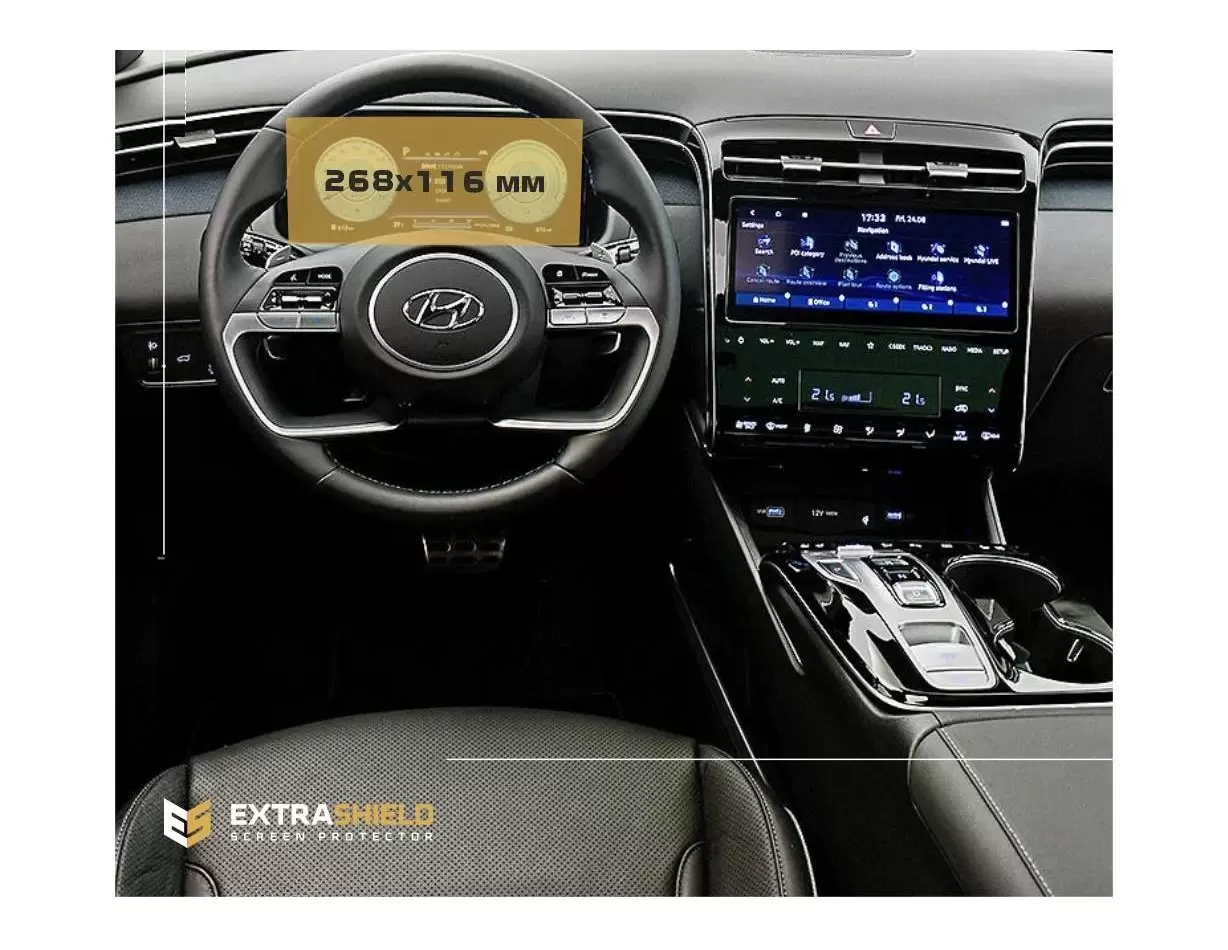 Hyundai Tucson 2015 - 2020 Multimedia 8" Vetro Protettivo HD trasparente di navigazione Protezione
