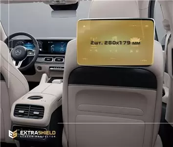Mercedes-Benz GLS (W167) 2019 - Present Passenger monitors (2pcs,) 10,2"with camera + ON Vetro Protettivo HD trasparente di navi