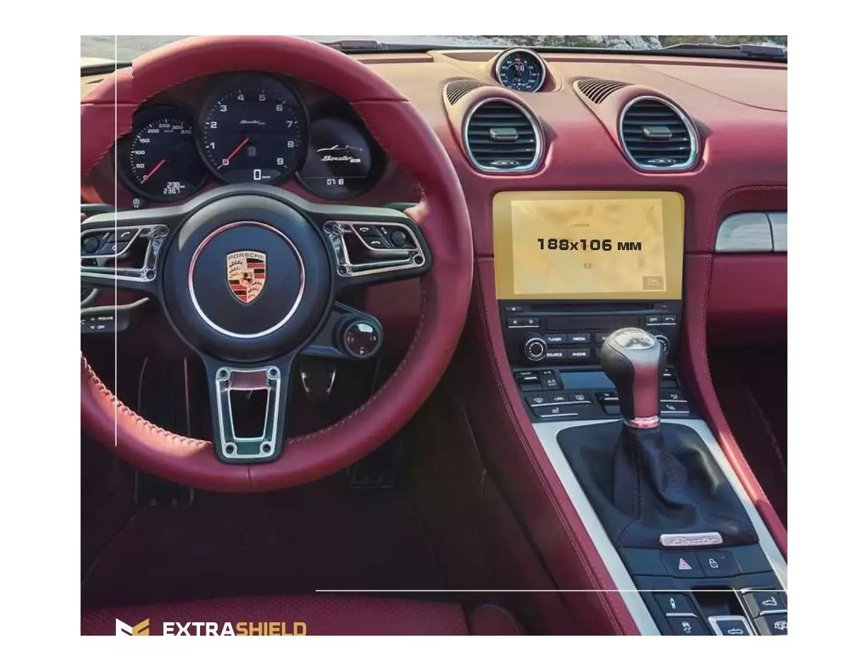 Porsche Boxster 2016 - Present Multimedia 7" Vetro Protettivo HD trasparente di navigazione Protezione