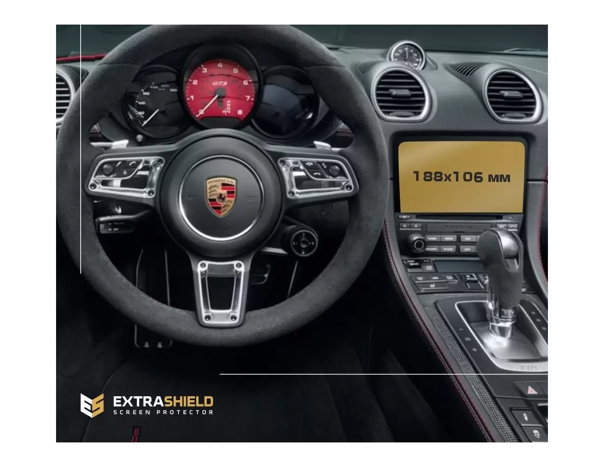 Porsche Cayman 2016 - 2020 Multimedia Sound Package Plus 7" Vetro Protettivo HD trasparente di navigazione Protezione