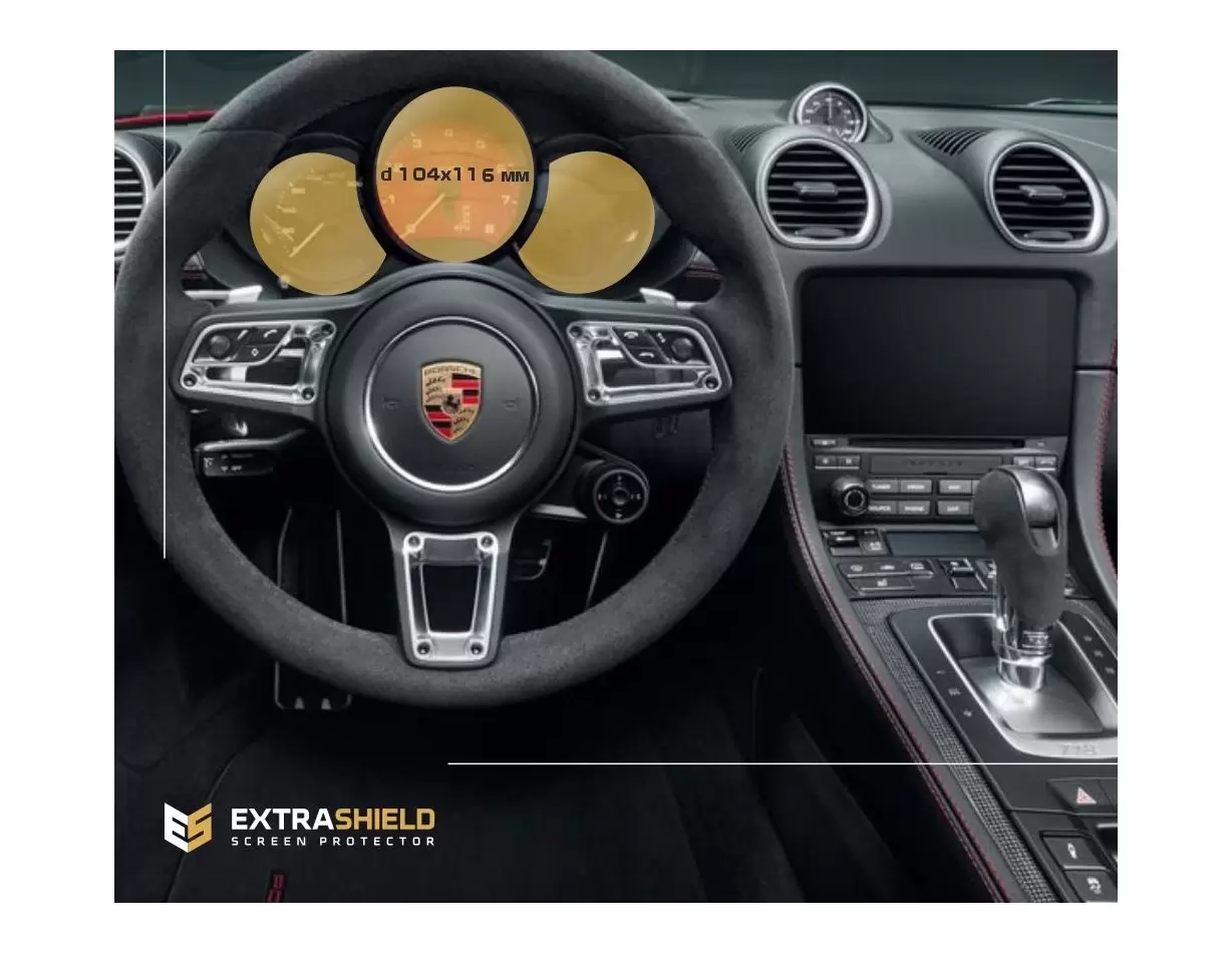 Porsche Cayman 2016 - Present Digital Speedometer 12" Vetro Protettivo HD trasparente di navigazione Protezione