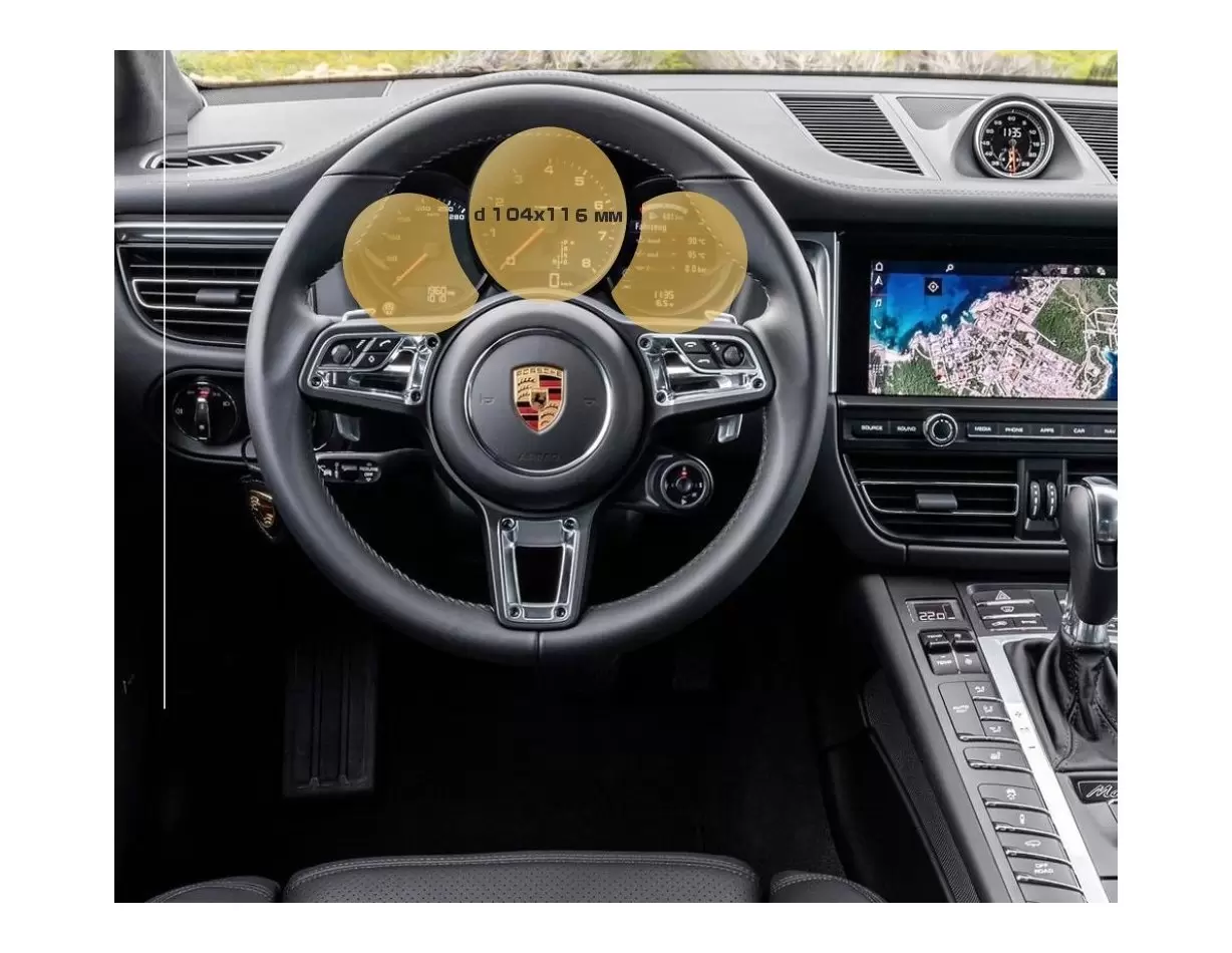 Porsche Macan 2018 - Present Digital Speedometer 12" Vetro Protettivo HD trasparente di navigazione Protezione