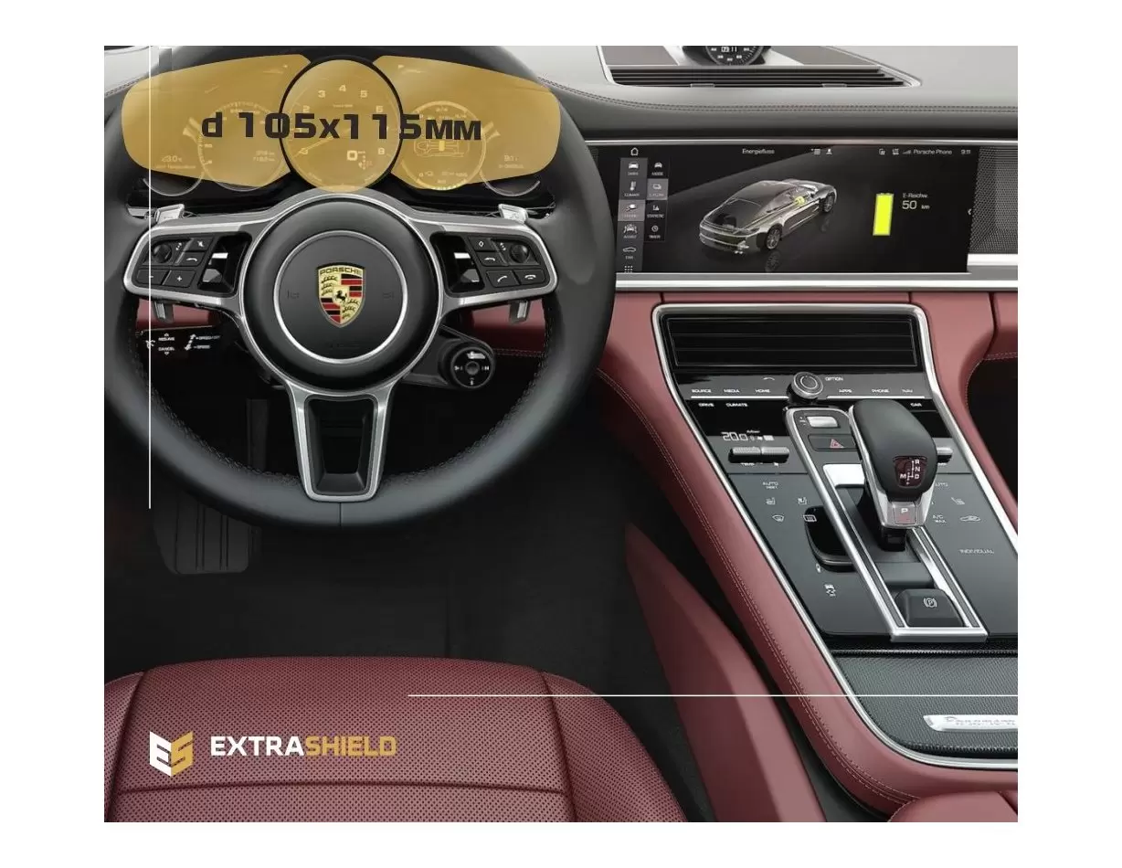 Porsche Panamera II 2017 - Present Digital Speedometer 12" Vetro Protettivo HD trasparente di navigazione Protezione