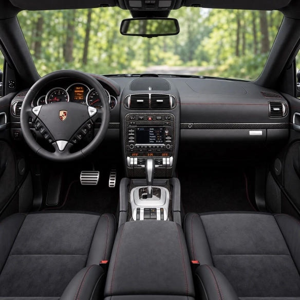 Porsche Cayenne 955 2003-2010 kit rivestimento cruscotto e interni 3D 34 pezzi