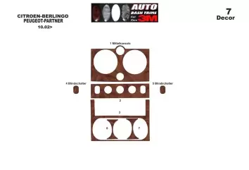 Citroen Berlingo 10.02 - 07.08 Kit Rivestimento Cruscotto all'interno del veicolo Cruscotti personalizzati 7-Decori