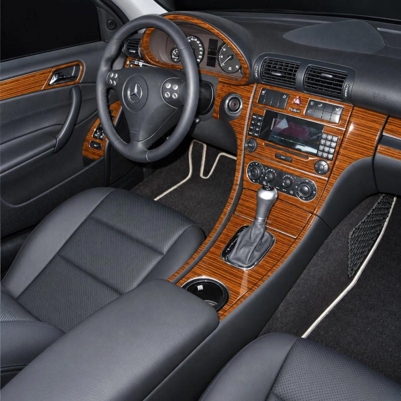 Mercedes-Benz C Class 2005-2007 set completo, 4-Door Coupe; con Power Seats kit rivestimento cruscotto e interni 3D