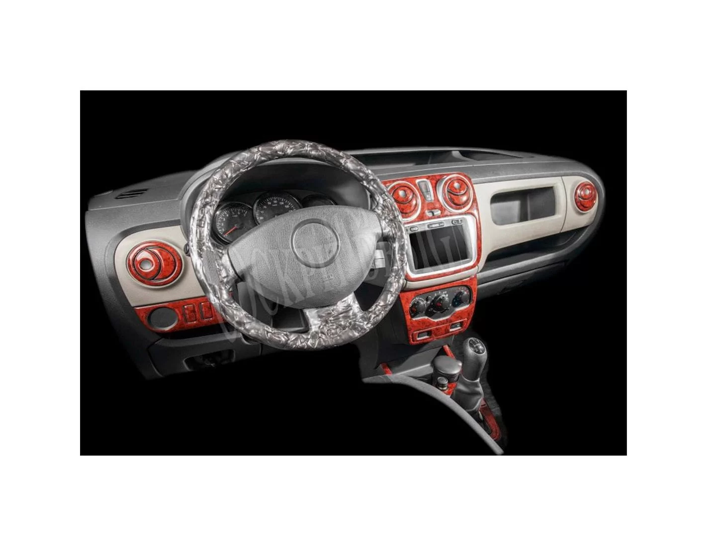 Dacia Lodgy 01.2013 Kit Rivestimento Cruscotto all'interno del veicolo Cruscotti personalizzati 21-Decori