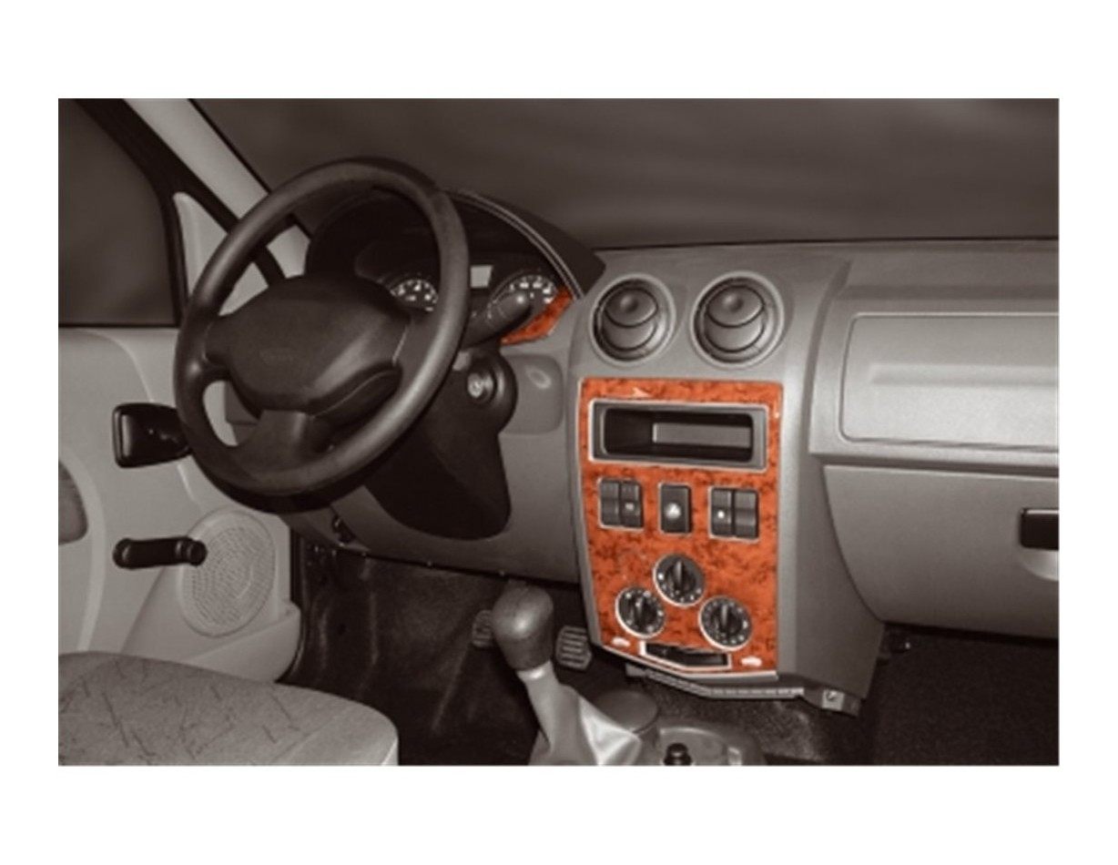 Dacia Logan 04.05 - 09.09 Kit Rivestimento Cruscotto all'interno del veicolo Cruscotti personalizzati 20-Decori