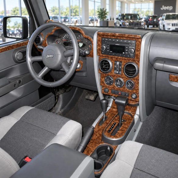 Jeep Wrangler 2007-2010 set completo; cambio automatico kit rivestimento cruscotto e interni 3D
