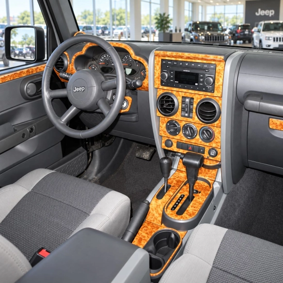 Jeep Wrangler 2007-2010 set completo; cambio automatico kit rivestimento cruscotto e interni 3D
