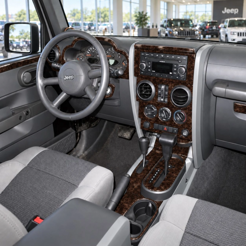 Jeep Wrangler 2007-2010 kit rivestimento cruscotto e interni 3D 11 pezzi