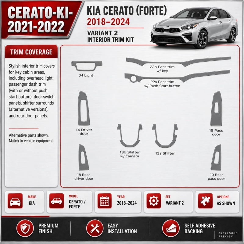 Kia Cerato 2021 2022 – Designer Trim – Kit completo per interni