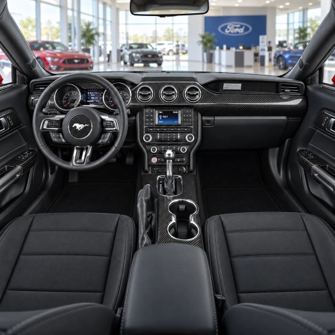 Ford Mustang 2015-2023 kit rivestimento cruscotto e interni 3D 47 pezzi