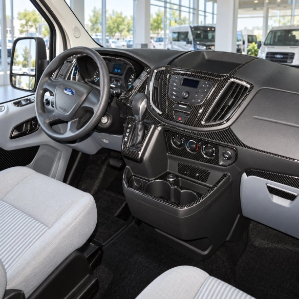 Ford Transit Dlux 2014-in poi kit rivestimento cruscotto e interni 3D 20 pezzi