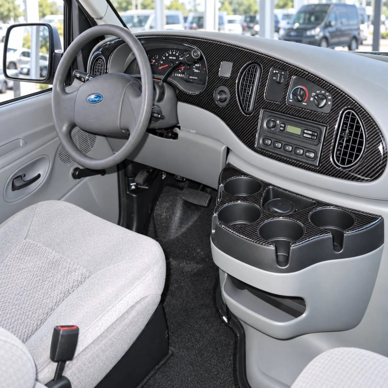 Ford E-Series E-Van 2008-2011 kit rivestimento cruscotto e interni 3D 10 pezzi