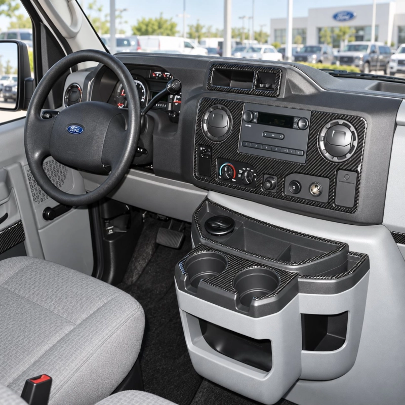 Ford E-Series E-Van 2012-2022 kit rivestimento cruscotto e interni 3D 19 pezzi