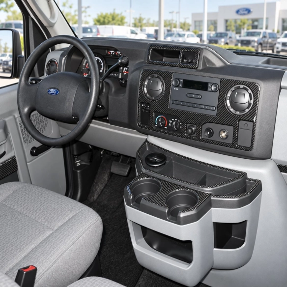 Ford E-Series E-Van 2012-2022 kit rivestimento cruscotto e interni 3D 19 pezzi