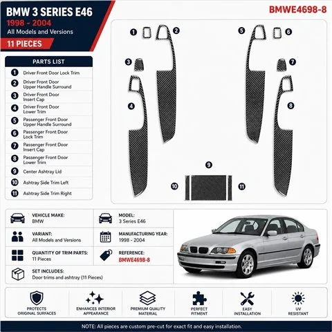 BMW 3 Series E46 1998-2004 kit cruscotto 3D, 11 pezzi 2