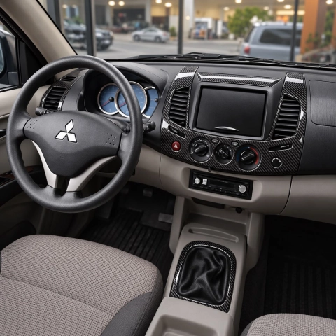 Mitsubishi L 200 4x2 2007-in poi kit rivestimento cruscotto e interni 3D 13 pezzi