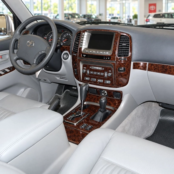 Toyota Land Cruiser 100 2003-2007 con navigatore; cambio automatico kit rivestimento cruscotto e interni 3D