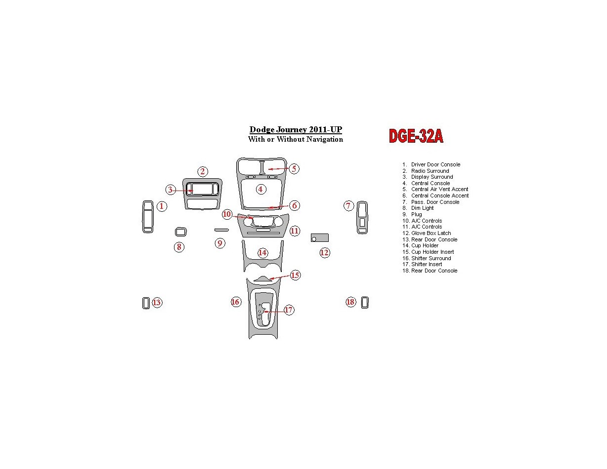 Dodge Journey 2011-UP Cruscotto BD Rivestimenti interni