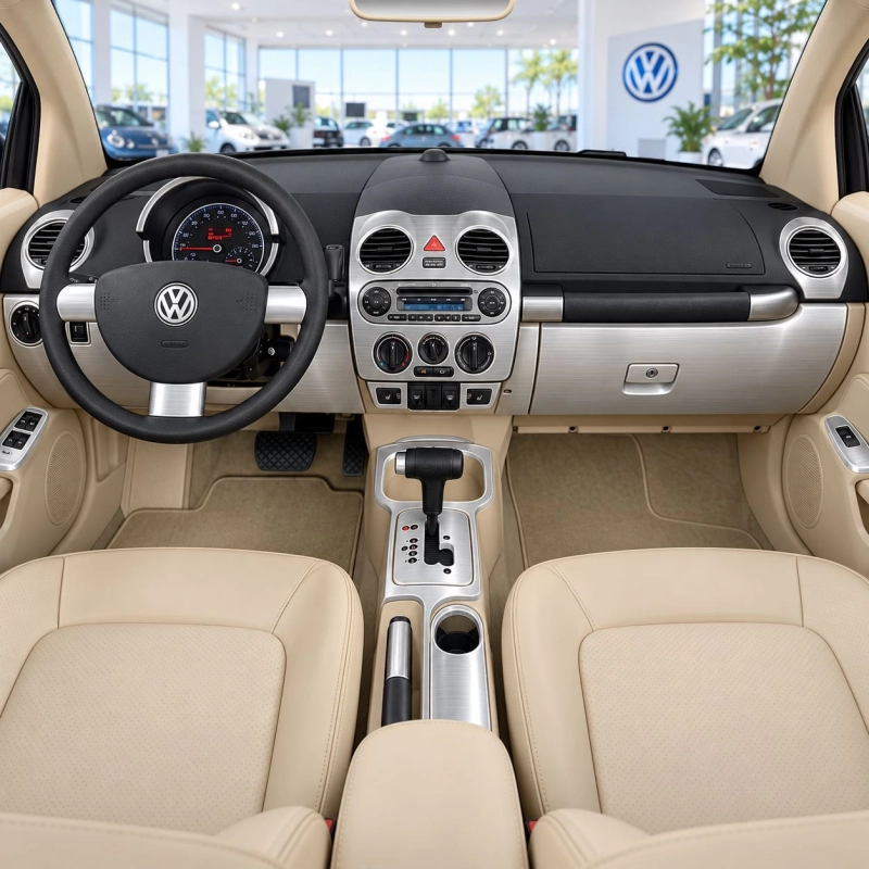 Volkswagen Beetle 2006-2011 set completo; Soft Roof Coupe Not-Cabrio kit rivestimento cruscotto e interni 3D
