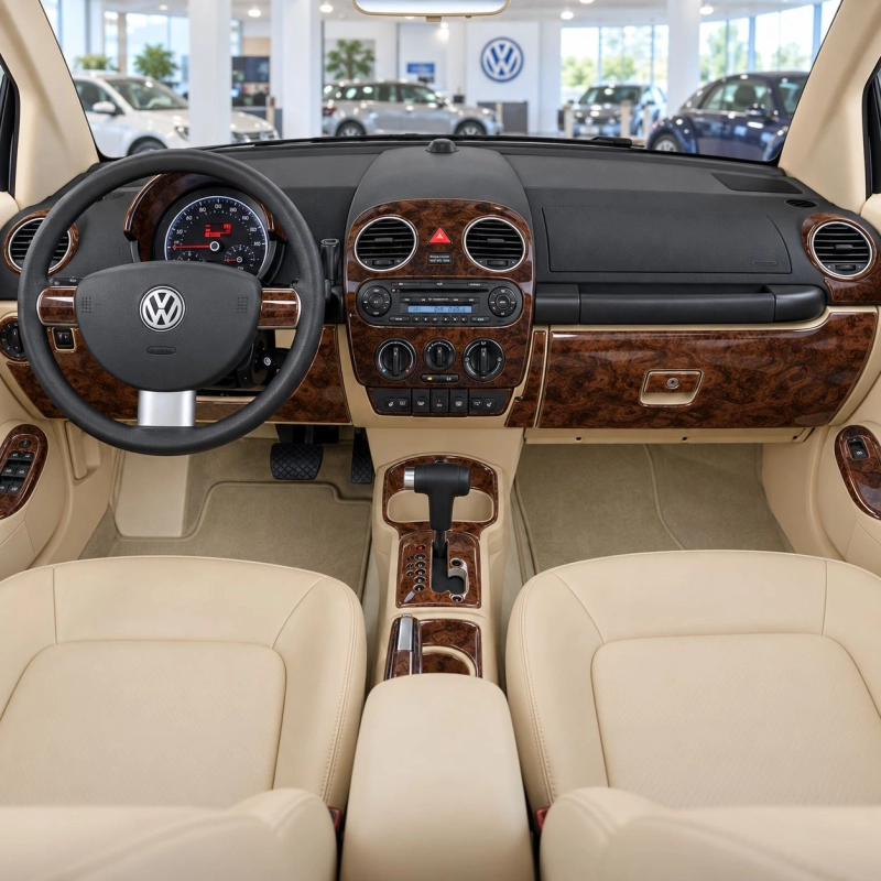 Volkswagen Beetle 2006-2011 set completo; Soft Roof Coupe Not-Cabrio kit rivestimento cruscotto e interni 3D