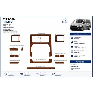 Citroen Jumpy 2007+ kit cruscotto 3D, 12 pezzi 2