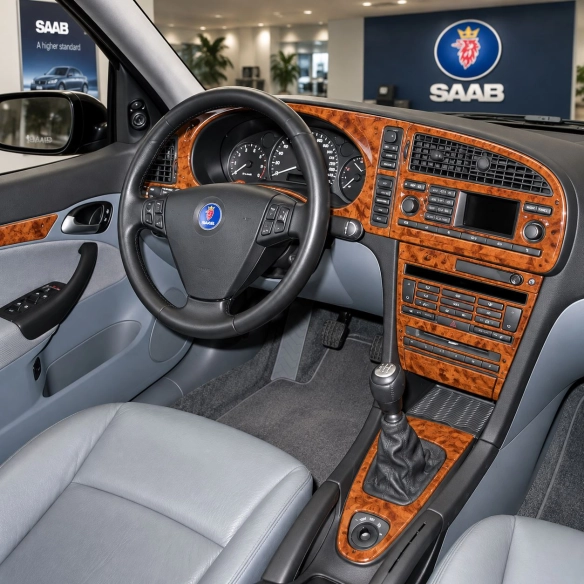 Saab 9-3 2003-2006 cambio manuale; con navigatore kit rivestimento cruscotto e interni 3D