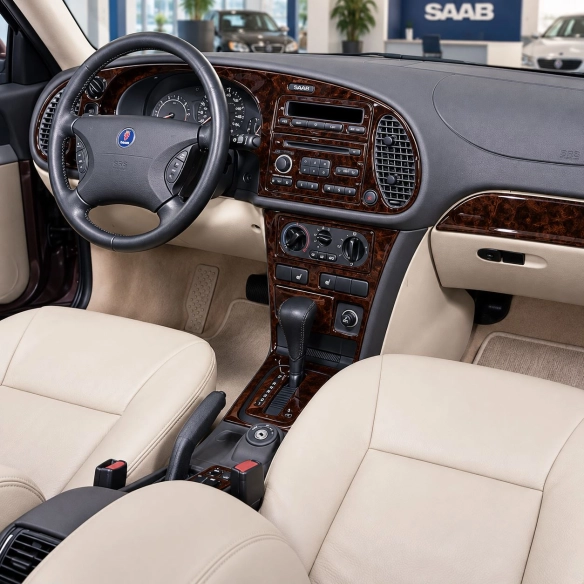 Saab 9-3 1999-2002 cambio manuale; con Compact Casette player; No OEM kit rivestimento cruscotto e interni 3D 20 pezzi