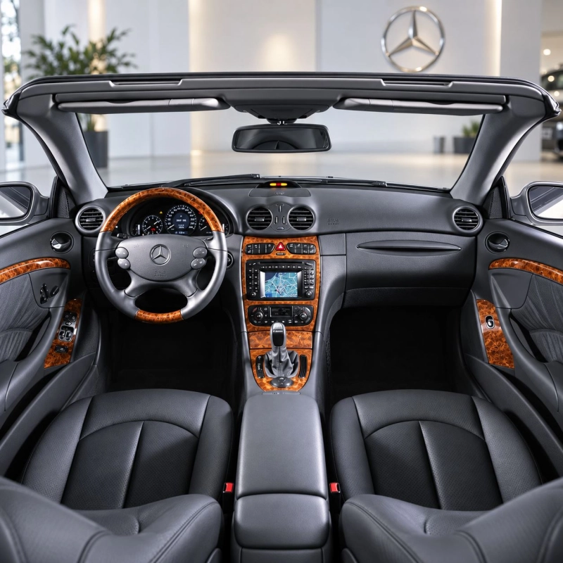 Mercedes-Benz CLK W209 2003-2010 Coupe Carbio set completo kit rivestimento cruscotto e interni 3D 24 pezzi