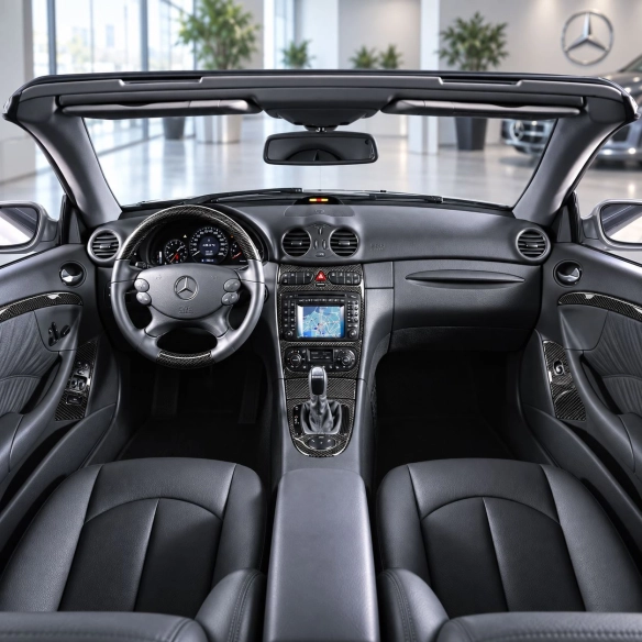 Mercedes-Benz CLK W209 2003-2010 Coupe Carbio set completo kit rivestimento cruscotto e interni 3D 24 pezzi