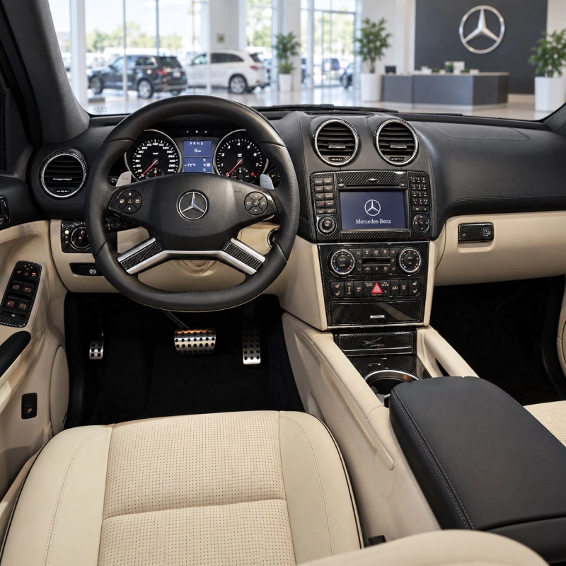 Mercedes-Benz ML-Class W164 2006-2011 kit rivestimento cruscotto e interni 3D 49 pezzi