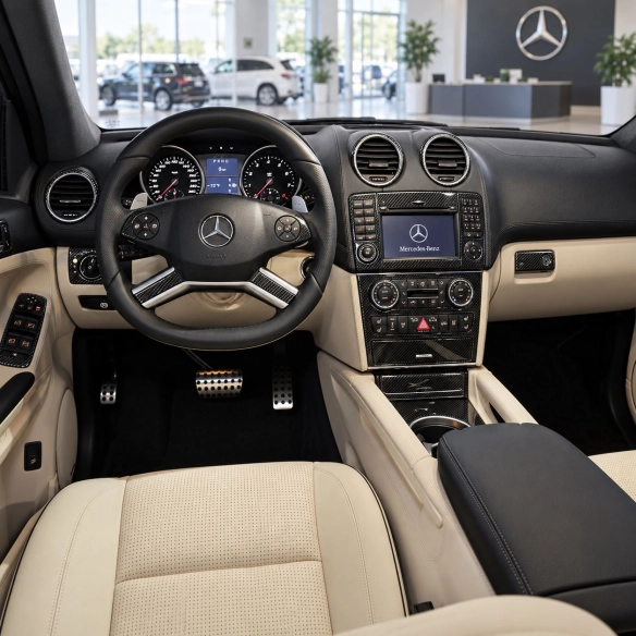 Mercedes-Benz ML-Class W164 2006-2011 kit rivestimento cruscotto e interni 3D 49 pezzi