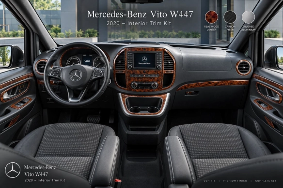Mercedes-Benz Vito W447 2015-in poi kit rivestimento cruscotto e interni 3D 38 pezzi