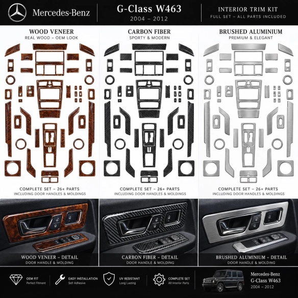Mercedes-Benz G Class W463 2004-2012 Mega Set kit rivestimento cruscotto e interni 3D