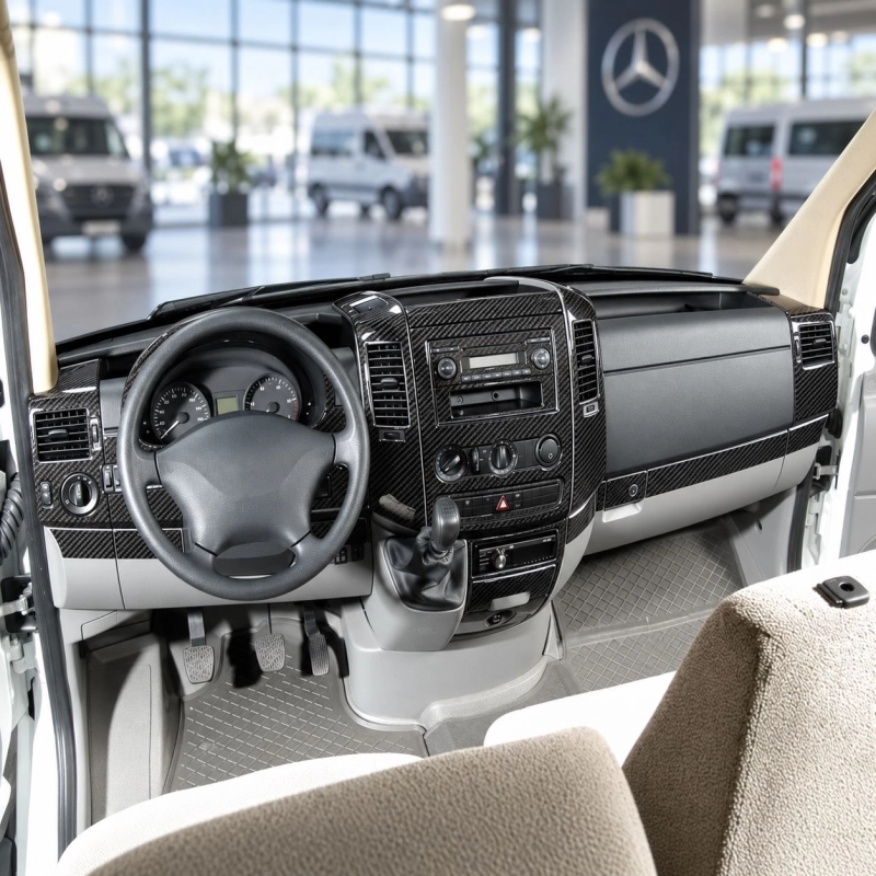 Mercedes-Benz Sprinter W906 2006-in poi kit rivestimento cruscotto e interni 3D 40 pezzi