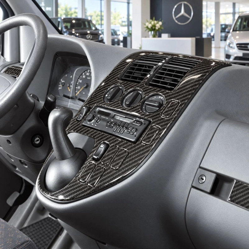 Mercedes-Benz Vito W638 1996-1999 kit rivestimento cruscotto e interni 3D 23 pezzi
