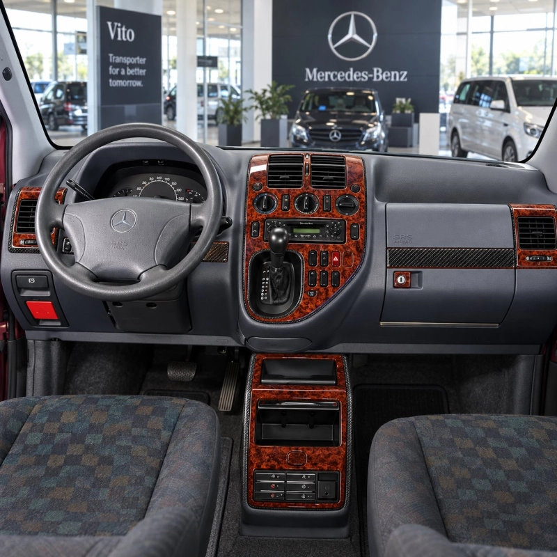 Mercedes-Benz Vito W638 V-Klasse 1999-2004 kit rivestimento cruscotto e interni 3D 39 pezzi