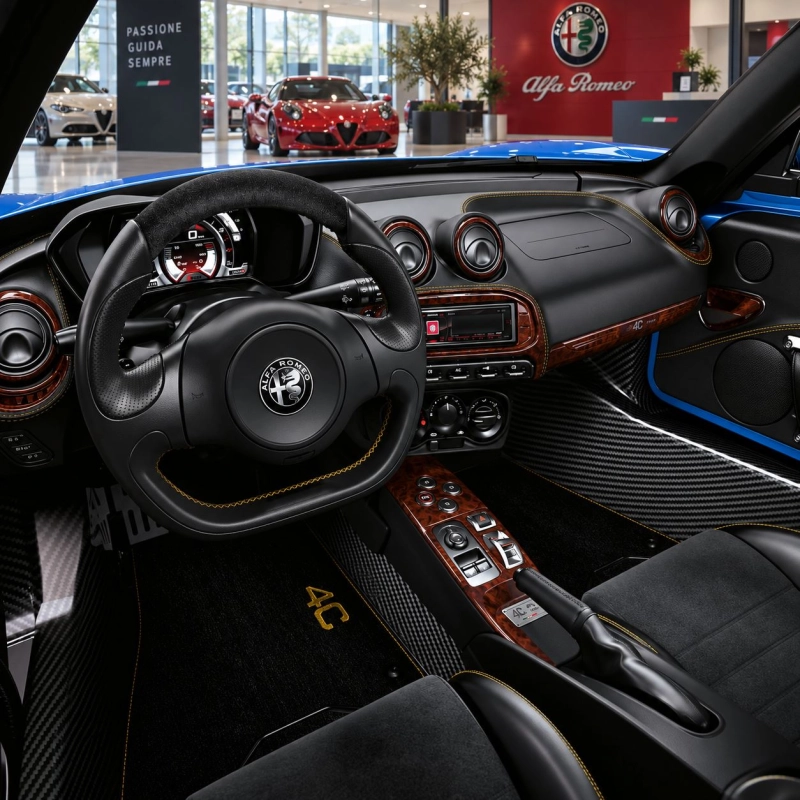 Alfa Romeo 4C 2014-2020 Coupe kit rivestimento cruscotto e interni 3D 35 pezzi