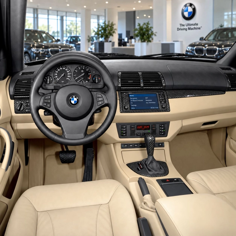 BMW X5 2000-2006 con sistema di navigazione kit rivestimento cruscotto e interni 3D