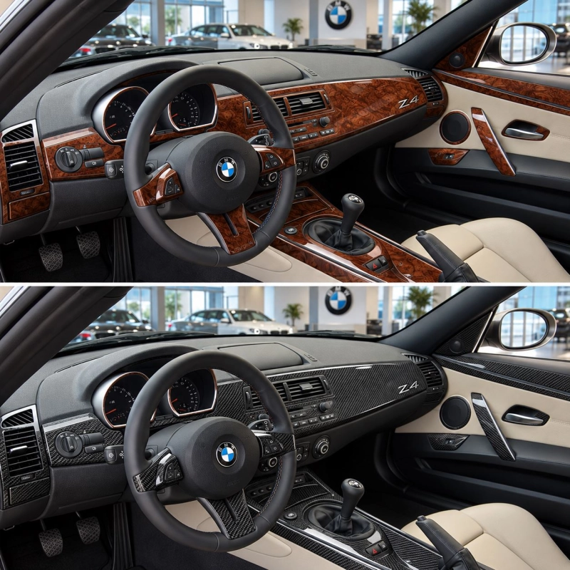 BMW Z4 E85 2003-2008 kit rivestimento cruscotto e interni 3D 54 pezzi