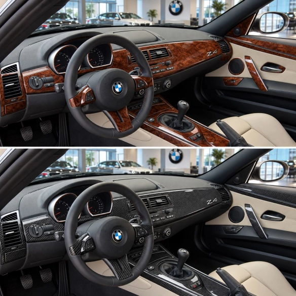 BMW Z4 E85 2003-2008 kit rivestimento cruscotto e interni 3D 54 pezzi