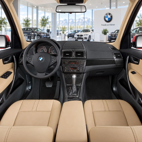 BMW X3 E83 2004-2010 kit rivestimento cruscotto e interni 3D 48 pezzi