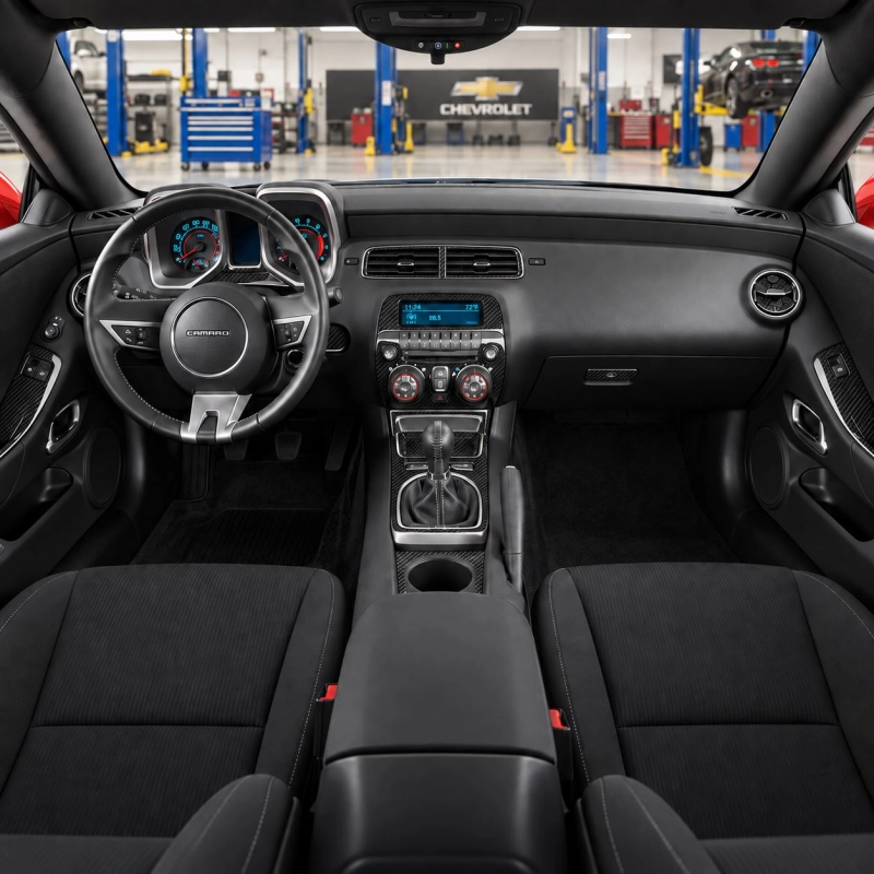 Chevrolet Camaro 2010-2015 finitura opzionale cruscotto anteriore e porte, 8 pezzi kit rivestimento cruscotto e interni 3D 8 pez