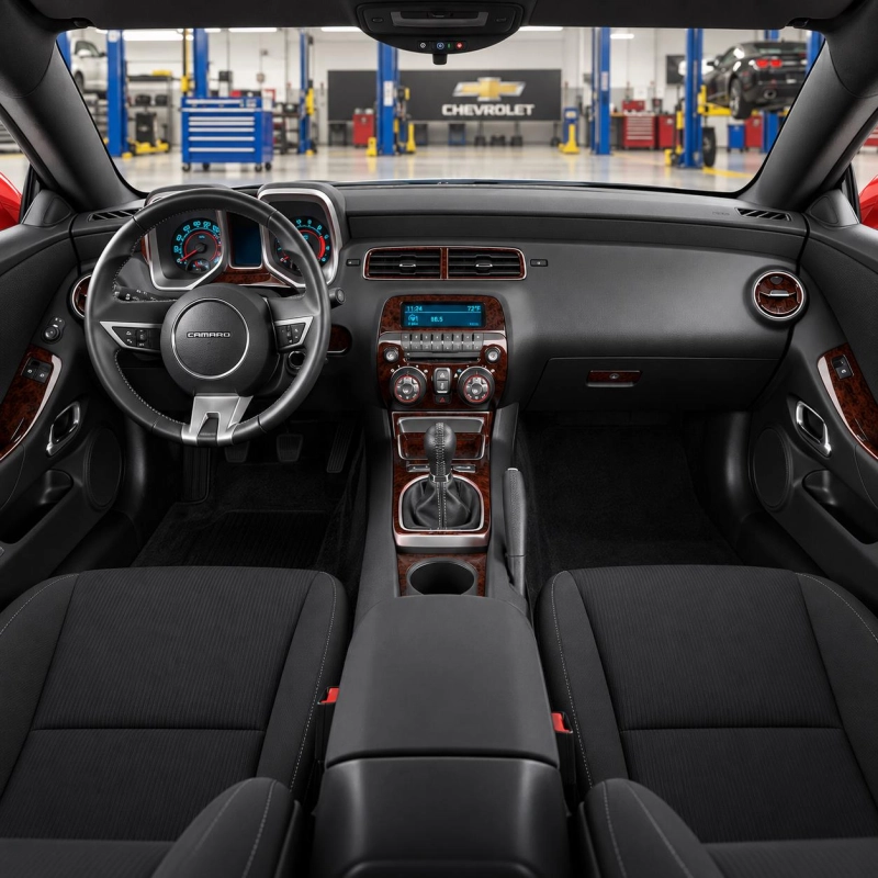 Chevrolet Camaro 2010-2015 finitura opzionale cruscotto anteriore e porte, 8 pezzi kit rivestimento cruscotto e interni 3D 8 pez