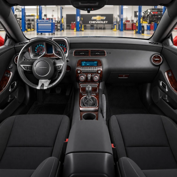Chevrolet Camaro 2010-2015 finitura opzionale cruscotto anteriore e porte, 8 pezzi kit rivestimento cruscotto e interni 3D 8 pez