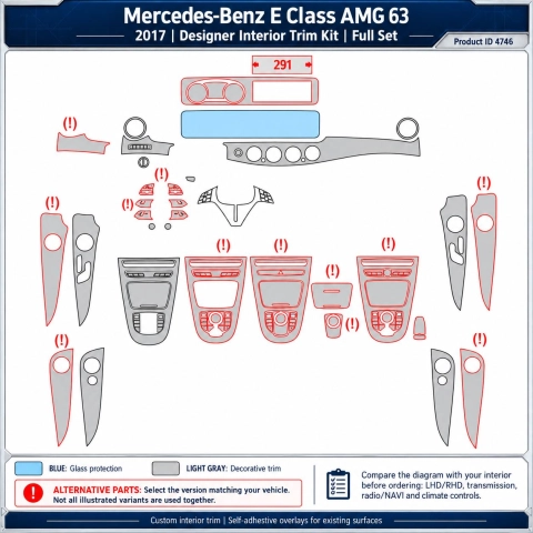Mercedes-Benz E Class Amg 63 2017 – Designer Trim – Kit completo per interni