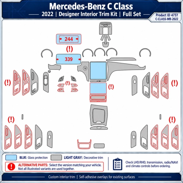 Mercedes-Benz C Class 2022 – Designer Trim – Kit completo per interni
